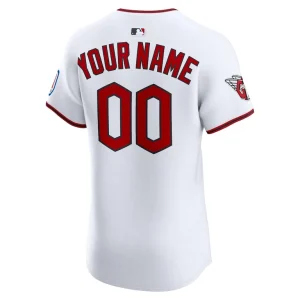Cleveland guardians nike home elite sponsor patch custom jersey White 48