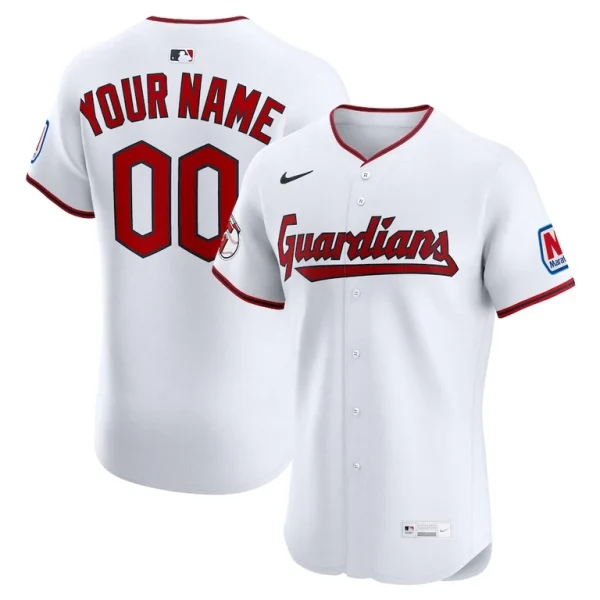 Cleveland guardians nike home elite sponsor patch custom jersey White