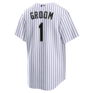 Colorado rockies nike 1 groom home replica jersey White L