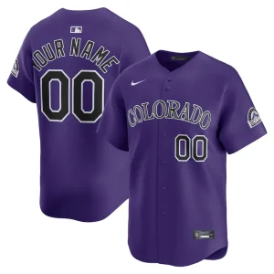 Colorado rockies nike alternate limited custom jersey Purple