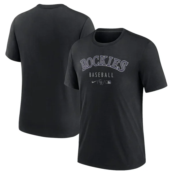 Colorado rockies nike authentic collection early work performance tri blend t shirt Black