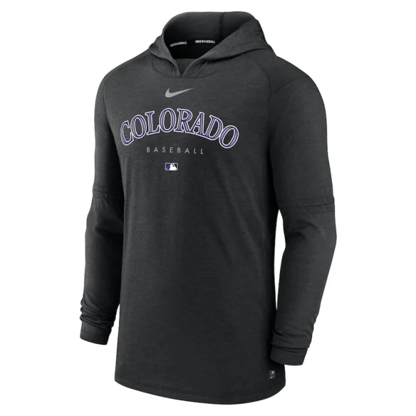 Colorado rockies nike authentic collection early work tri blend performance pullover hoodie Heather black M