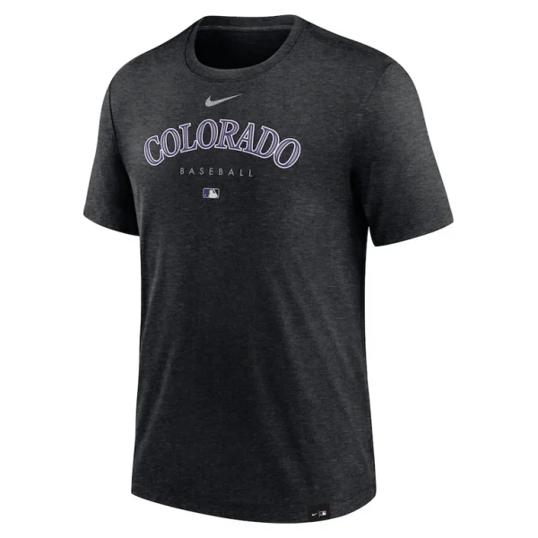 Colorado rockies nike authentic collection early work tri blend performance t shirt Heather black M