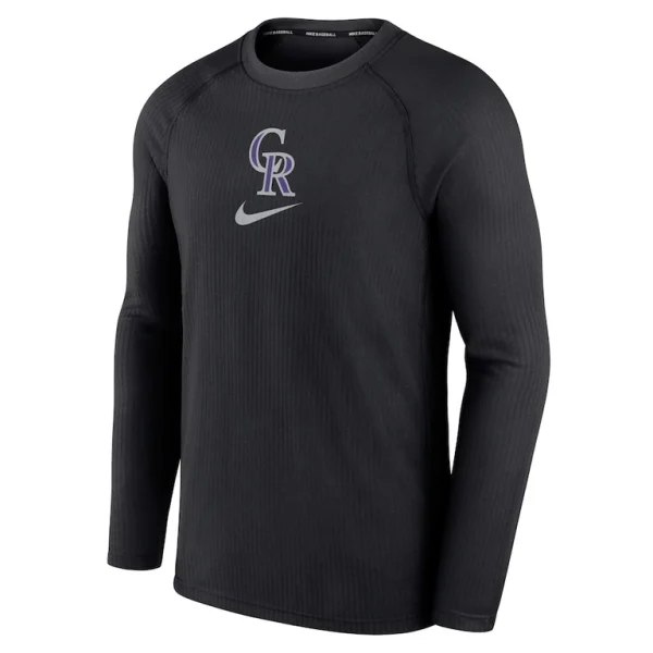 Colorado rockies nike authentic collection game raglan performance long sleeve t shirt Black M