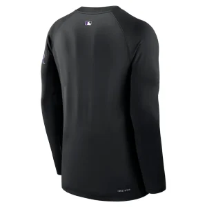 Colorado rockies nike authentic collection game time raglan performance long sleeve t shirt Black L