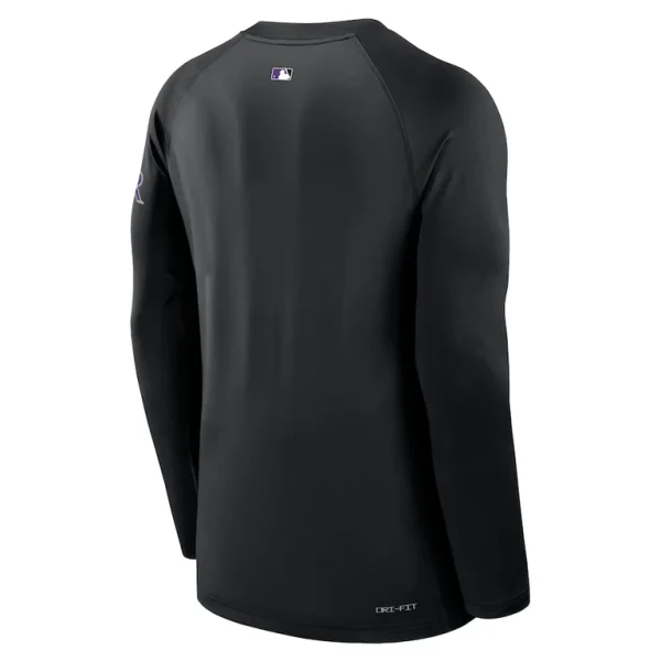 Colorado rockies nike authentic collection game time raglan performance long sleeve t shirt Black L