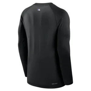 Colorado rockies nike authentic collection game time raglan performance long sleeve t shirt Black L