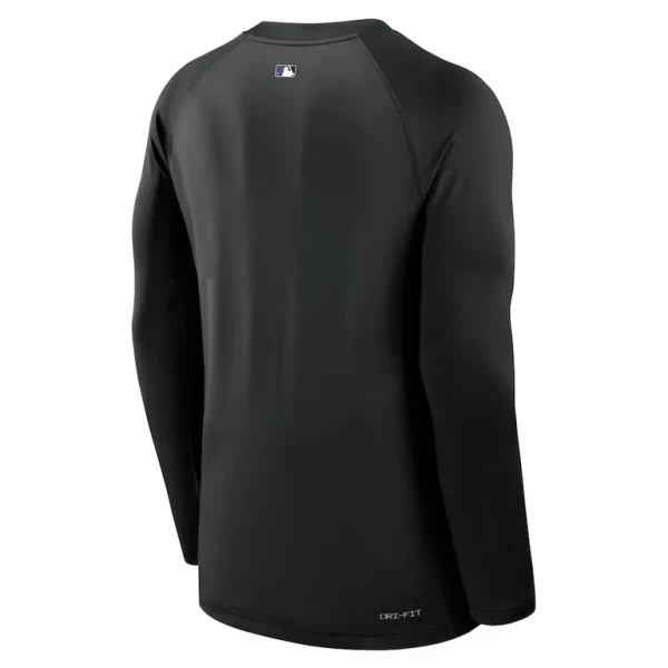 Colorado rockies nike authentic collection game time raglan performance long sleeve t shirt Black L