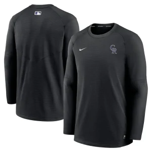 Colorado rockies nike authentic collection logo performance long sleeve t shirt Black
