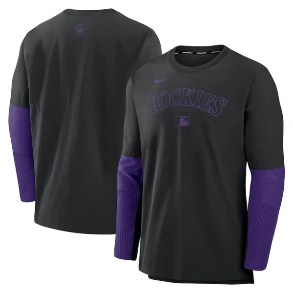 Colorado rockies nike authentic collection player lightweight performance long sleeve top Blackpurple