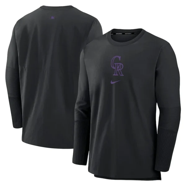 Colorado rockies nike authentic collection player performance pullover sweatshirt Black