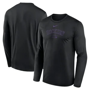 Colorado rockies nike authentic collection practice performance long sleeve t shirt Black