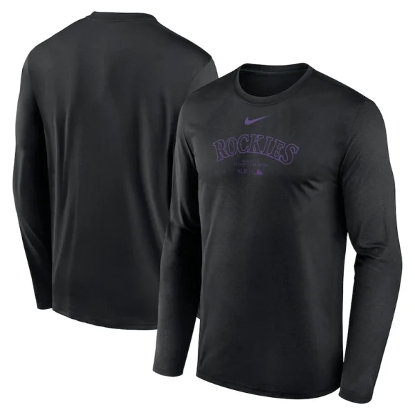 Colorado rockies nike authentic collection practice performance long sleeve t shirt Black