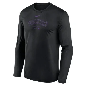 Colorado rockies nike authentic collection practice performance long sleeve t shirt Black M
