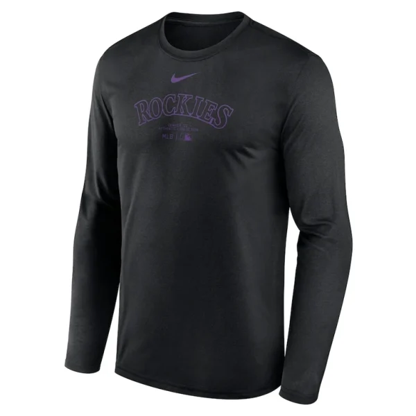 Colorado rockies nike authentic collection practice performance long sleeve t shirt Black M