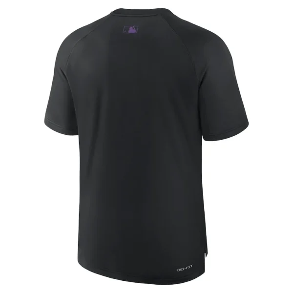 Colorado rockies nike authentic collection pregame raglan performance t shirt Black L