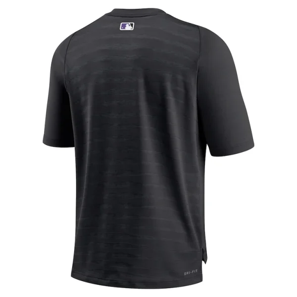 Colorado rockies nike authentic collection pregame raglan performance v neck t shirt Black L