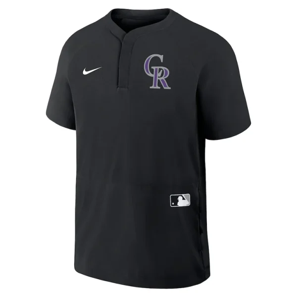Colorado rockies nike authentic collection raglan short sleeve windshirt Black M