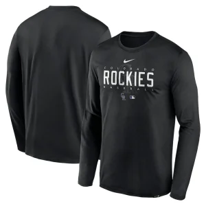 Colorado rockies nike authentic collection team logo legend performance long sleeve t shirt Black