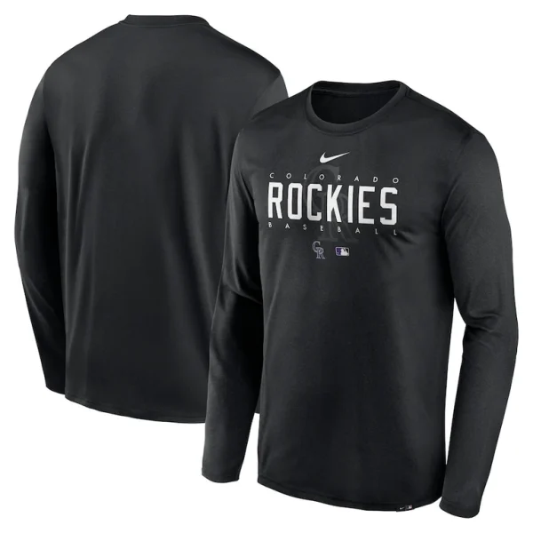 Colorado rockies nike authentic collection team logo legend performance long sleeve t shirt Black