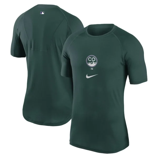 Colorado rockies nike city connect performance raglan base layer top Green