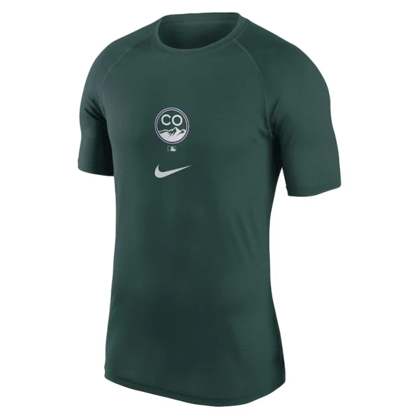 Colorado rockies nike city connect performance raglan base layer top Green M