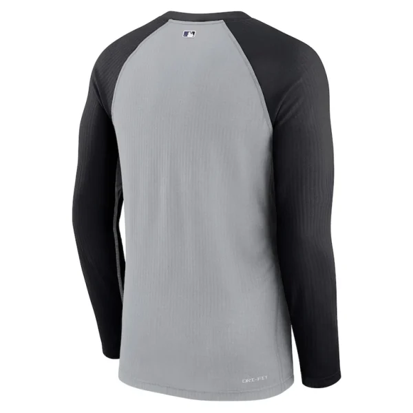Colorado rockies nike game authentic collection performance raglan long sleeve t shirt Grayblack L