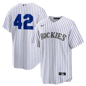 Colorado rockies nike home 2025 jackie robinson day replica jersey White