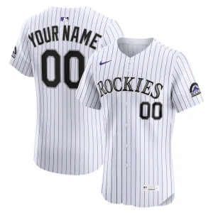 Colorado rockies nike home elite custom jersey White