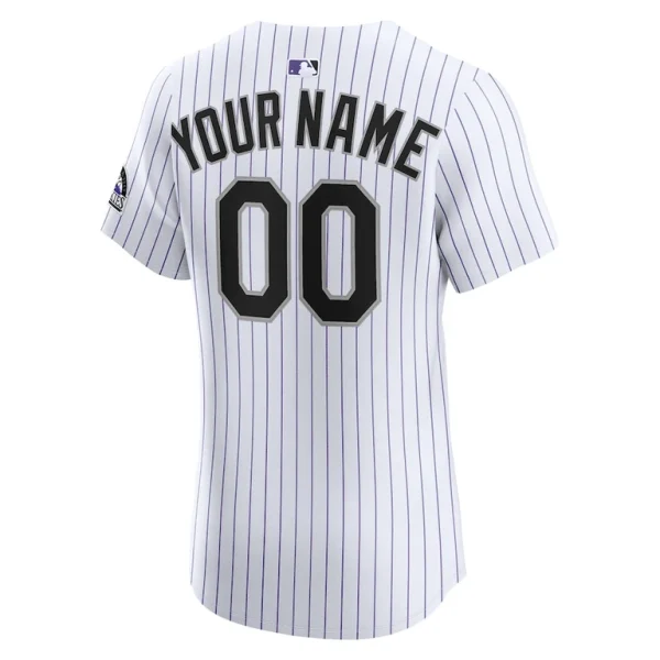 Colorado rockies nike home elite custom jersey White 48
