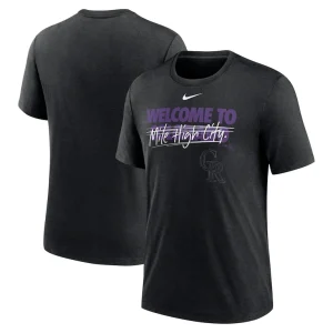 Colorado rockies nike home spin tri blend t shirt Heather black