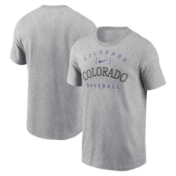 Colorado rockies nike home team athletic arch t shirt Heather gray