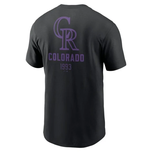 Colorado rockies nike large logo back stack t shirt Black L