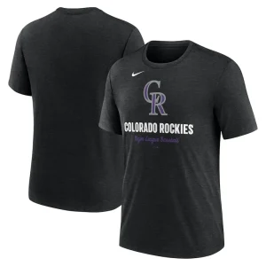 Colorado rockies nike logo tri blend t shirt Heather black