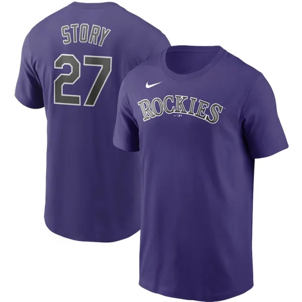 Colorado rockies nike name number t shirt Purple