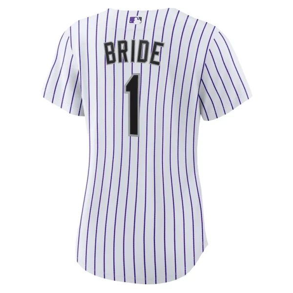 Colorado rockies nike womens 1 bride home replica jersey White L