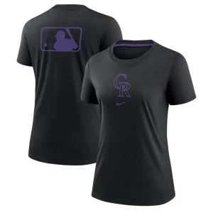 Colorado rockies nike womens authentic collection early work tri blend t shirt Black