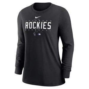Colorado rockies nike womens authentic collection legend performance long sleeve t shirt Black S