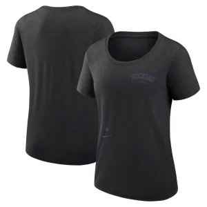 Colorado rockies nike womens authentic collection performance scoop neck t shirt Black
