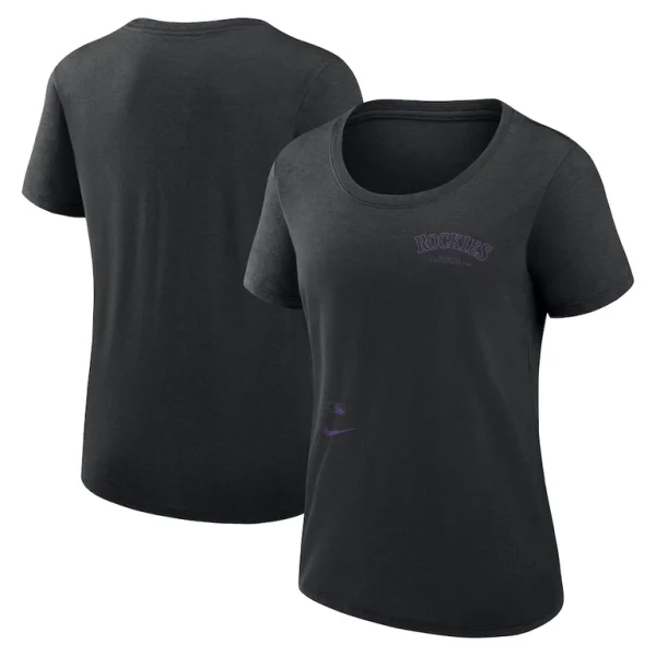 Colorado rockies nike womens authentic collection performance scoop neck t shirt Black
