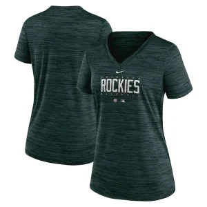 Colorado rockies nike womens city connect velocity practice performance v neck t shirt Green