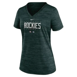 Colorado rockies nike womens city connect velocity practice performance v neck t shirt Green S