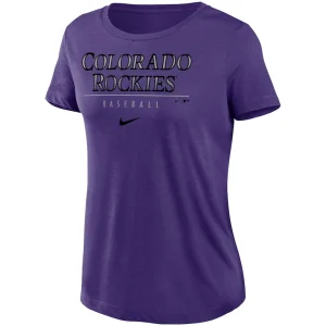 Colorado rockies nike womens club lettering essential tri blend performance t shirt Purple S