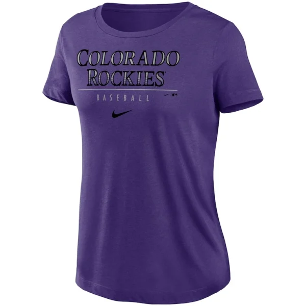 Colorado rockies nike womens club lettering essential tri blend performance t shirt Purple S