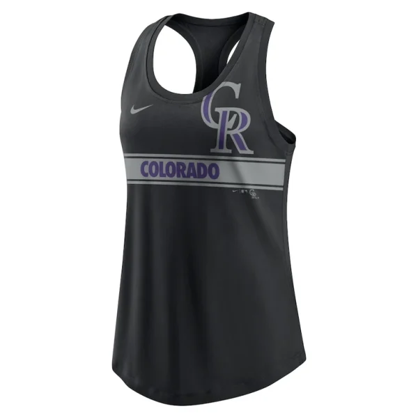 Colorado rockies nike womens cropped logo performance racerback tank top Black S