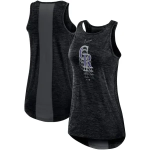 Colorado rockies nike womens logo fade high neck performance tank top Black