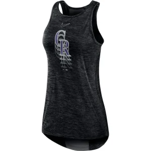 Colorado rockies nike womens logo fade high neck performance tank top Black S