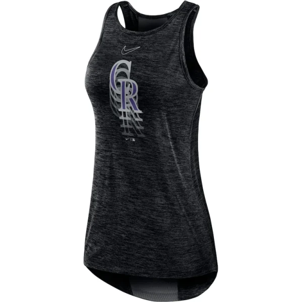 Colorado rockies nike womens logo fade high neck performance tank top Black S
