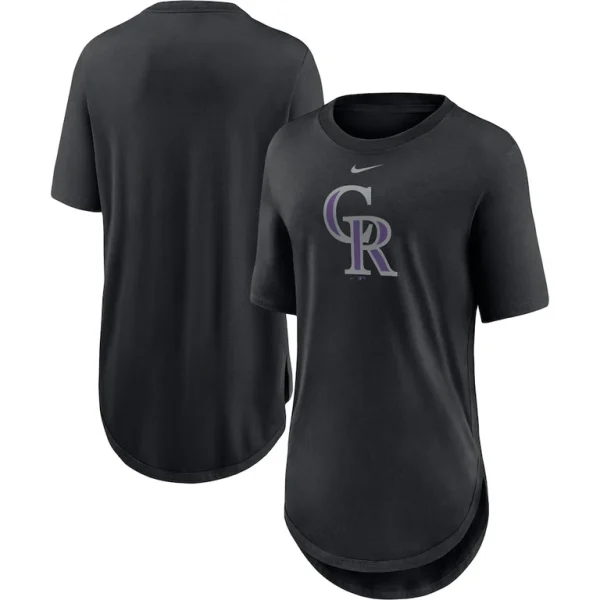 Colorado rockies nike womens mascot outline weekend tri blend t shirt Black