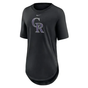 Colorado rockies nike womens mascot outline weekend tri blend t shirt Black S